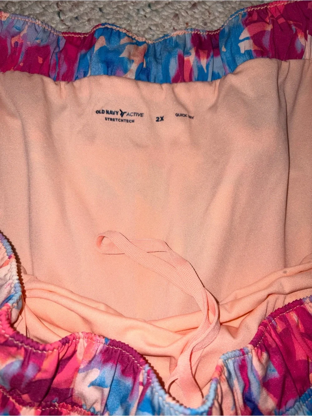 Old Navy Multicolor Floral Athletic Shorts - Pink Blue Peach